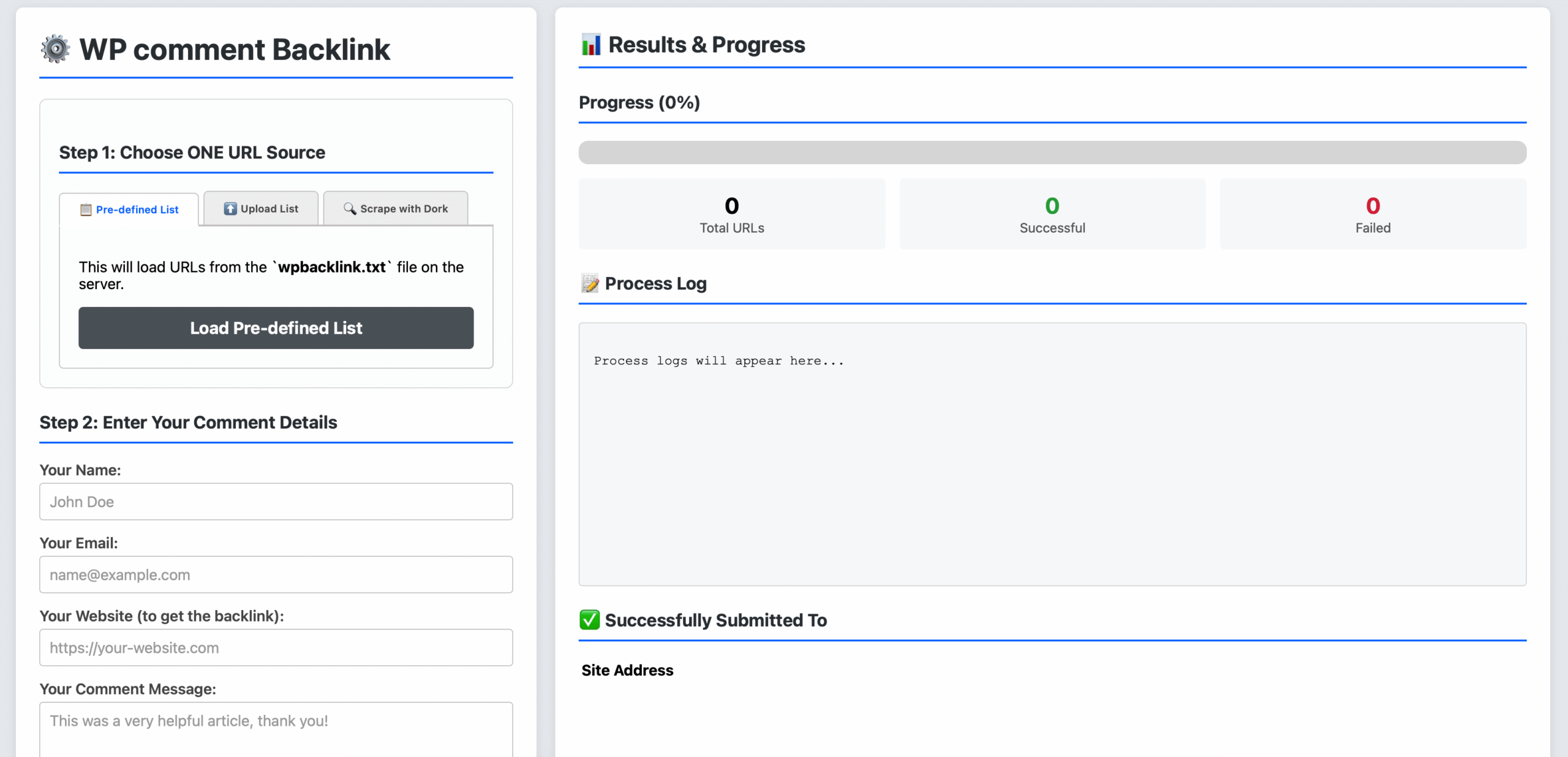 wordpress comment backlink