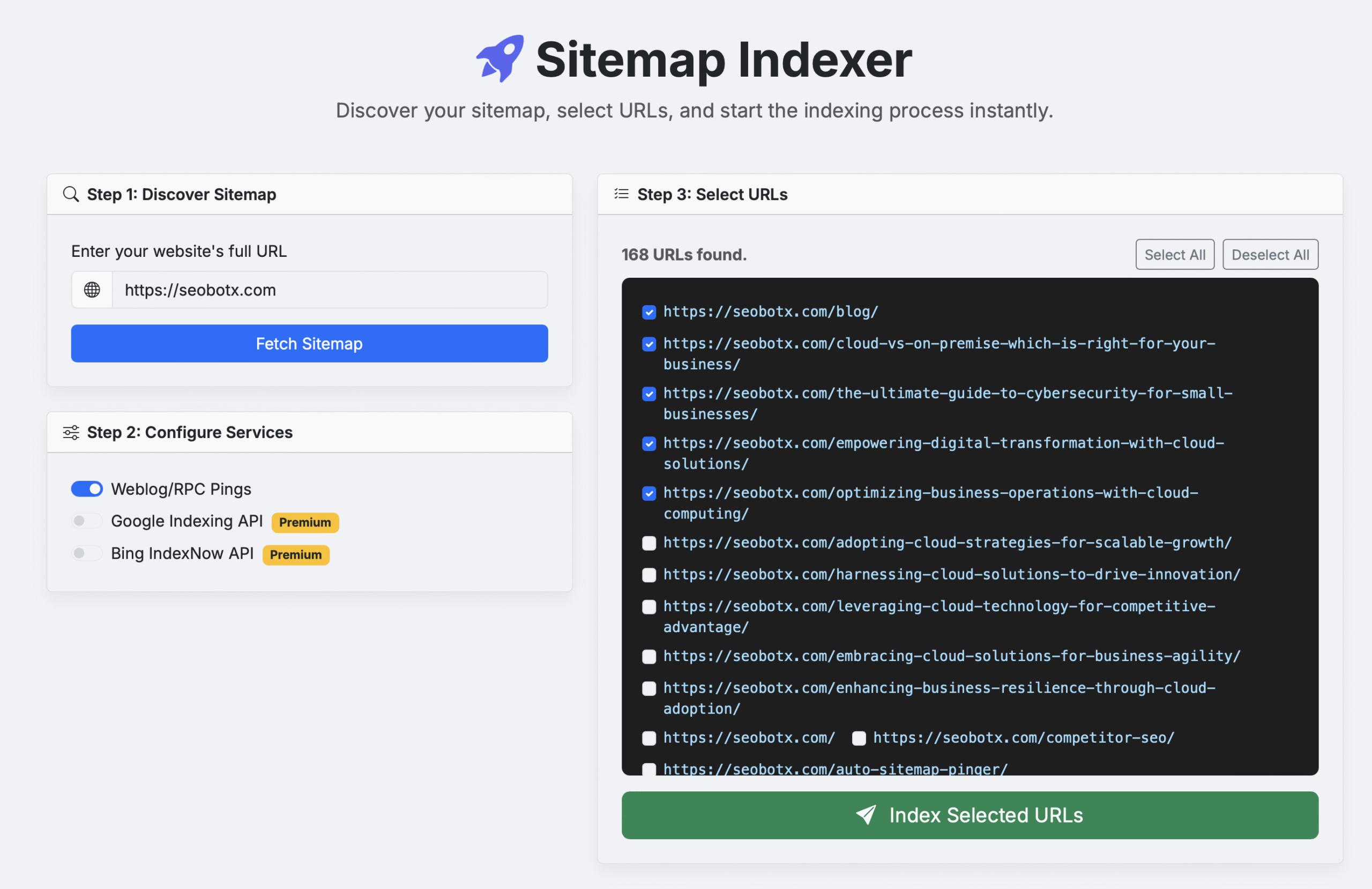sitemap indexer
